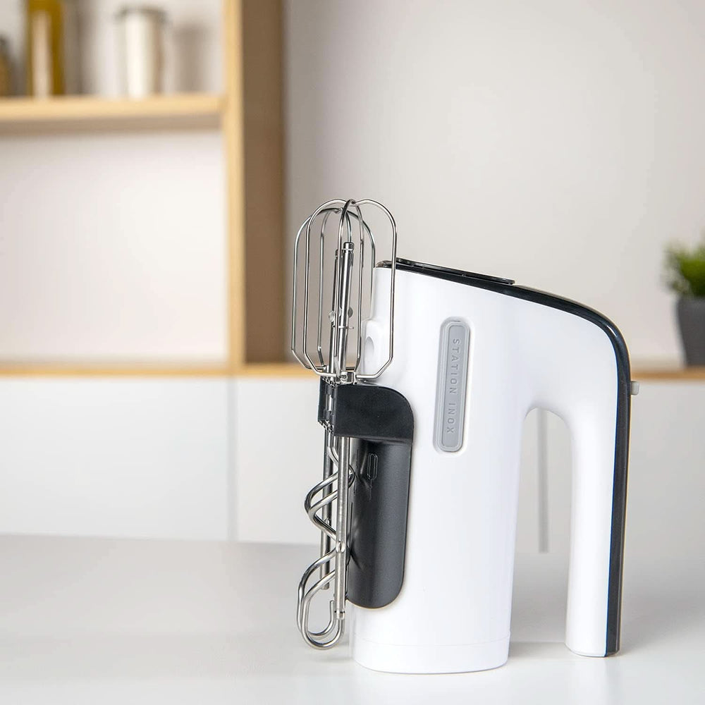 Stacja Taurus Inox - Standrührgerät Für Bakewaren, 500W, 5 Geschwindigkeiten, Turbofunktion, 2 Arten Von Rührstäben: Kneten Und Mixen, Weiß/Schwarz Sklep dla matek i dzieci Naty