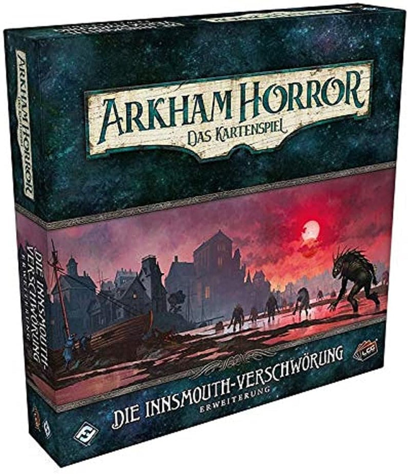 Gry o lotach fantasy, Horror w Arkham: LCG, Gra podstawowa, Gra ekspercka, Gra karciana, 1–4 graczy, Wiek 14+, 45+ minut, Niemiecki, Wielokolorowy, Kolorowy