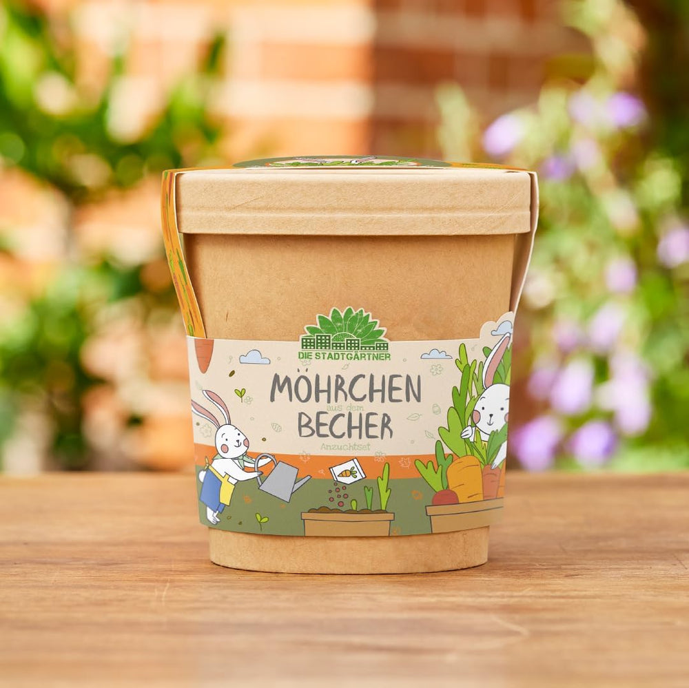 Die Stadtgärtner Möhrchen Im Becher Anzuchtset Für Möhren Im Becher | Enthält Alles, Was Du Zur Anzucht Benötigst | Ostergeschenk Für Kinder | Geschenkidee Kinder Ostern