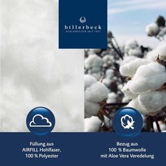 Kołdra Billerbeck E21 King Fibre - Kołdra z delikatnych włókien z aloesem - Kołdra całoroczna 135 X 200 cm o średnim poziomie ciepła, białe kołdry i kołdry Naty Shop
