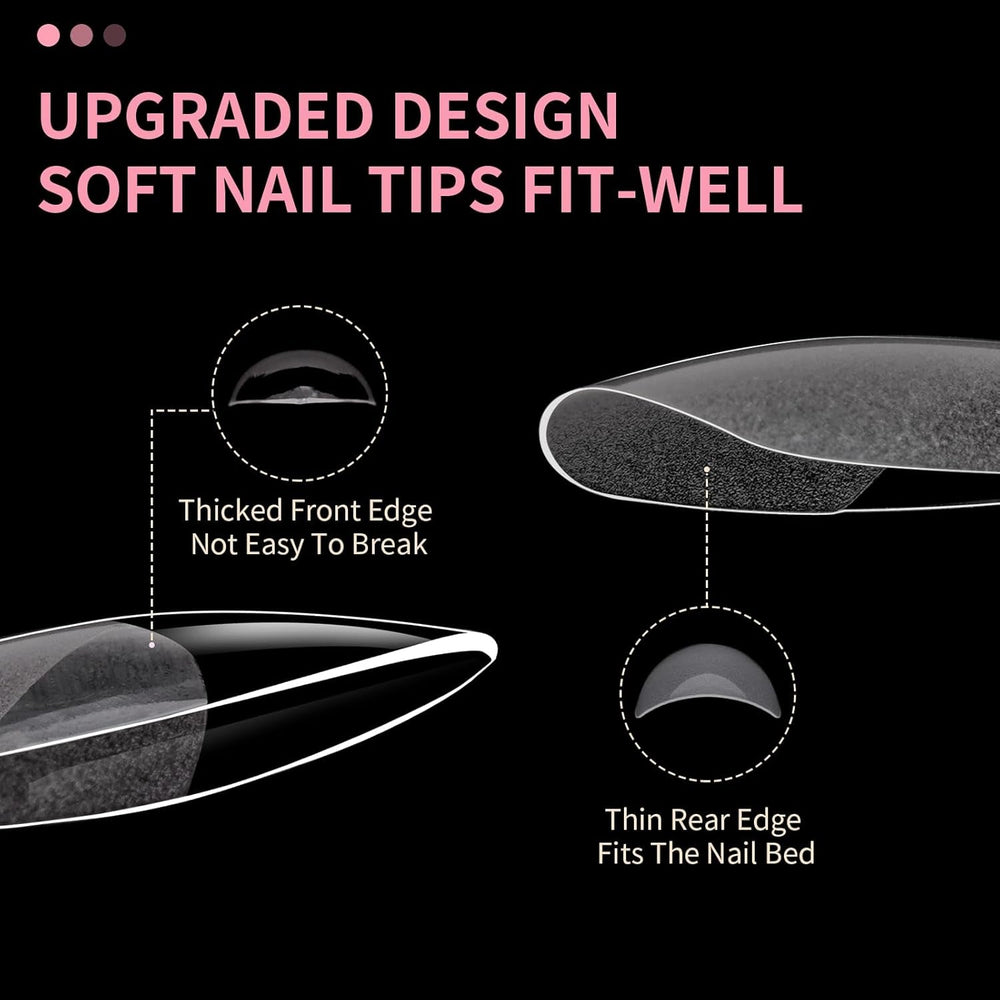 Unghii scurte cu acoperire completă, 120 bucăți, vârfuri de unghii scurte cu formă de migdale, gel moale, vârfuri de unghii scurte cu formă de migdale, 12 dimensiuni, vârfuri de unghii scurte preformate semi-mate pentru unghii cu gel