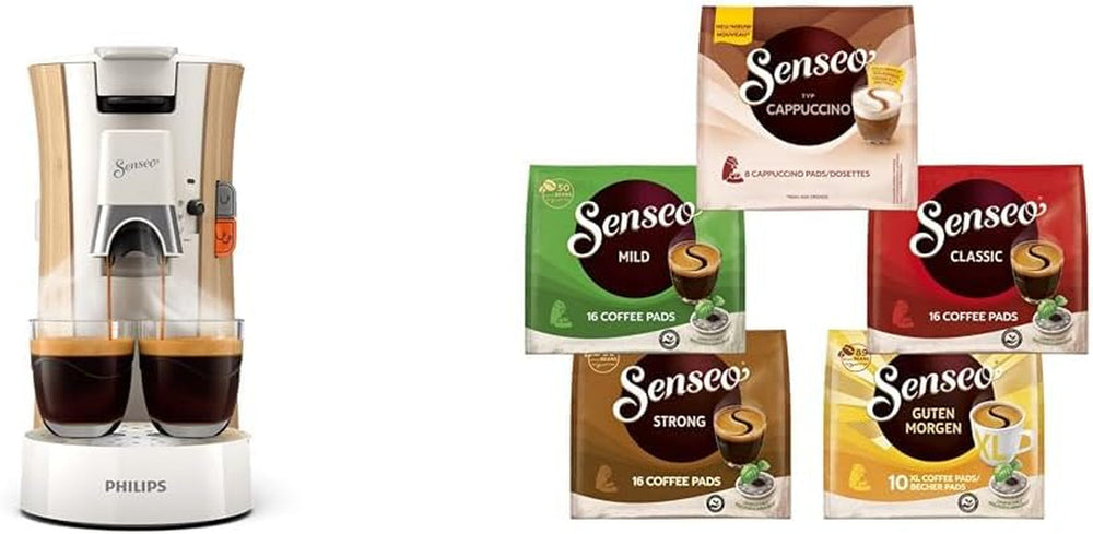 Espressor cu capsule Philips Senseo Select ECO, negru/pătat - alegere a intensității cafelei plus funcție de memorare, fabricat din plastic reciclat (CSA240/20)