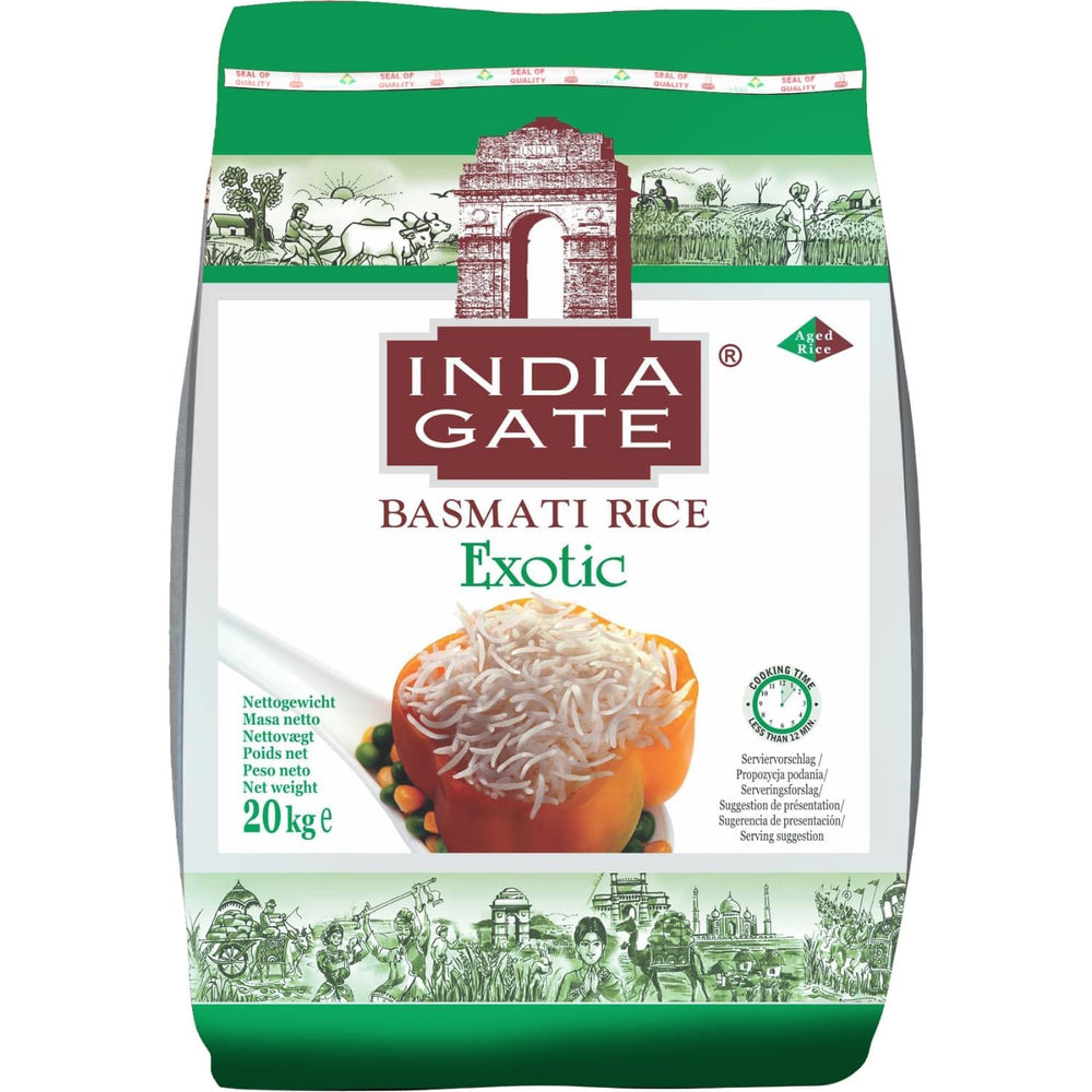 INDIA GATE Premium Basmati Rice – Długoziarnisty drobnoziarnisty, aromatyczny ryż z Indii, drobnoziarnisty długoziarnisty (1 x 5 kg)