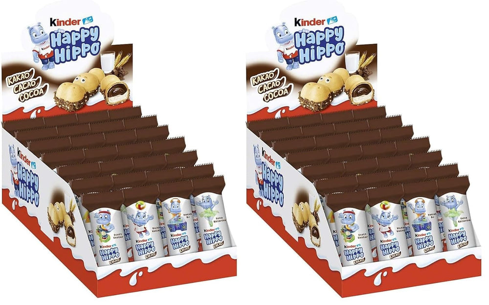 Kinder Happy Hippo Hazelnut - Specjalne chrupiące wafle z mlekiem i kremem z orzechów laskowych - Słodycze karnawałowe i Mardi Gras - 1 opakowanie zawierające 5 pojedynczych batonów po 20,7 g każdy