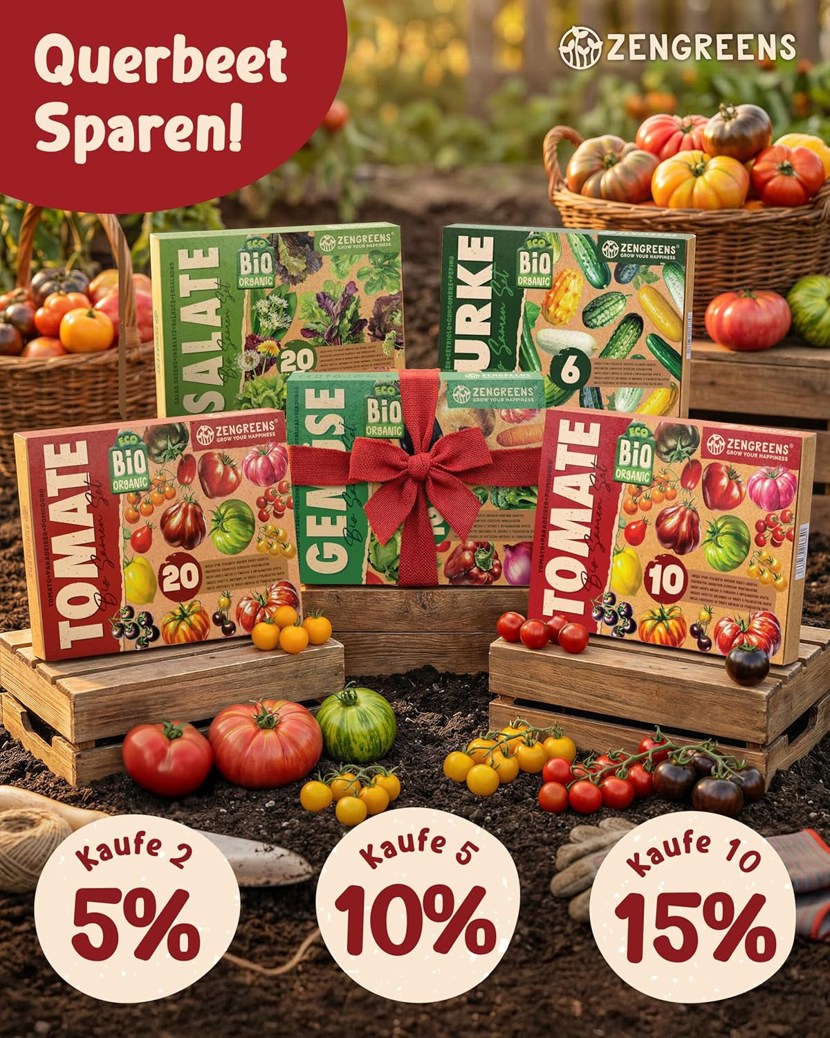 Bio Tomatensamen Im 10Er Set - 10 Tomaten Samen Für Den Einfachen Anbau Im Garten, Balkon Oder Hochbeet - Pflanzensamen - Saatgut