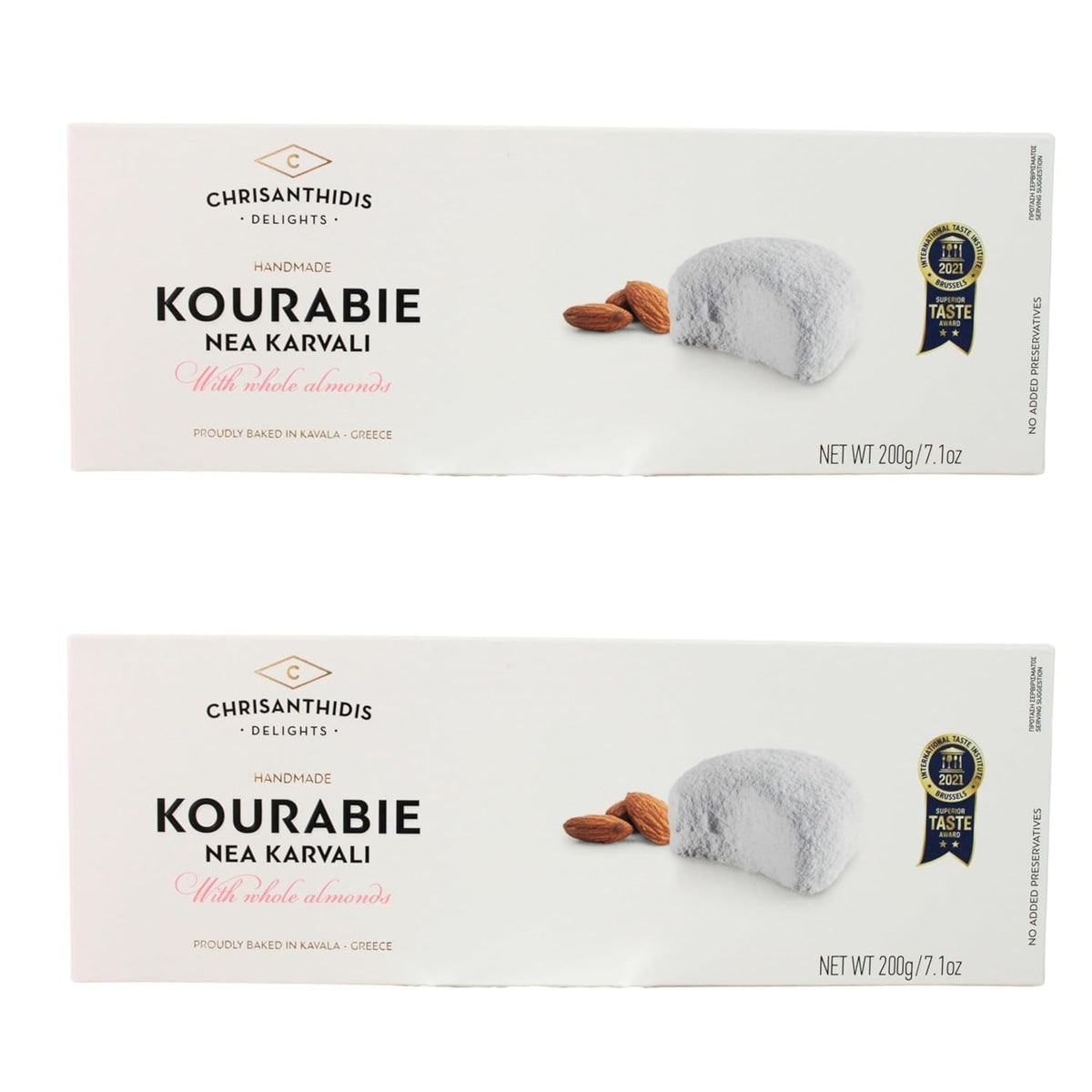 Chrisanthidis SA Biscuiți cu unt Kourabie și migdale 200g, pachet de 2 (2 x 200g)