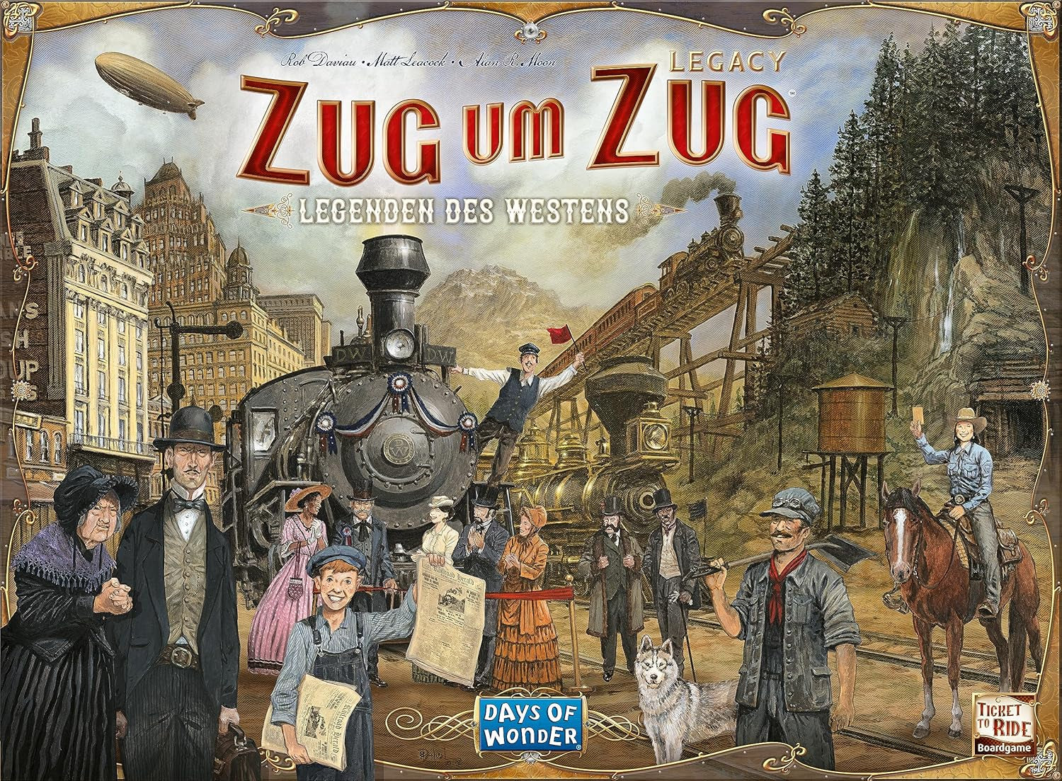 Days of Wonder, Ticket to Ride Legacy: Legends of the West, gra rodzinna, gra planszowa, 2-5 graczy, wiek 10+, 20-90 minut, język niemiecki