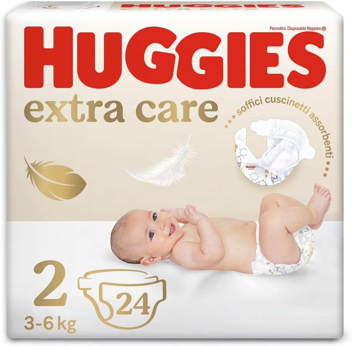 Huggies Baby, rozm. 2 (3 – 6 KG), 24 pieluszki dla mamy i dziecka Naty Shop