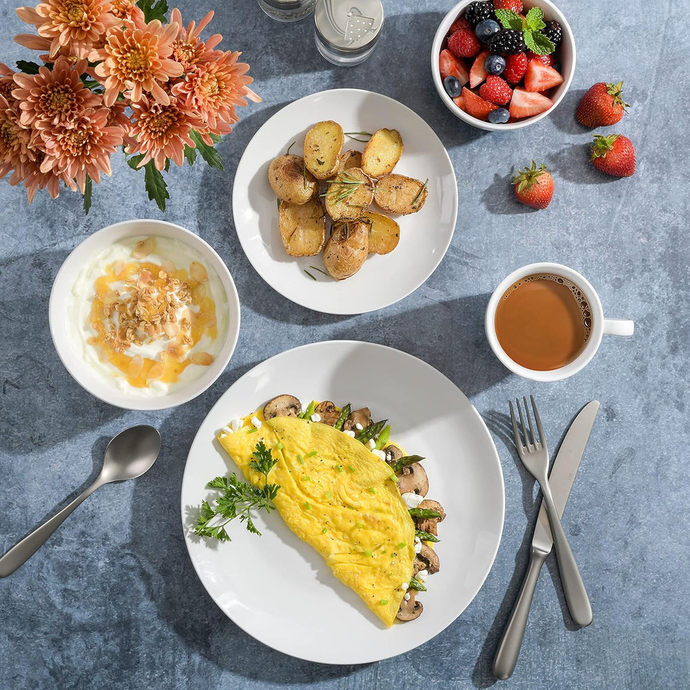 Set de veselă din porțelan Zen Buffet, serviciu pentru 6 persoane (30 piese), alb (cupe)