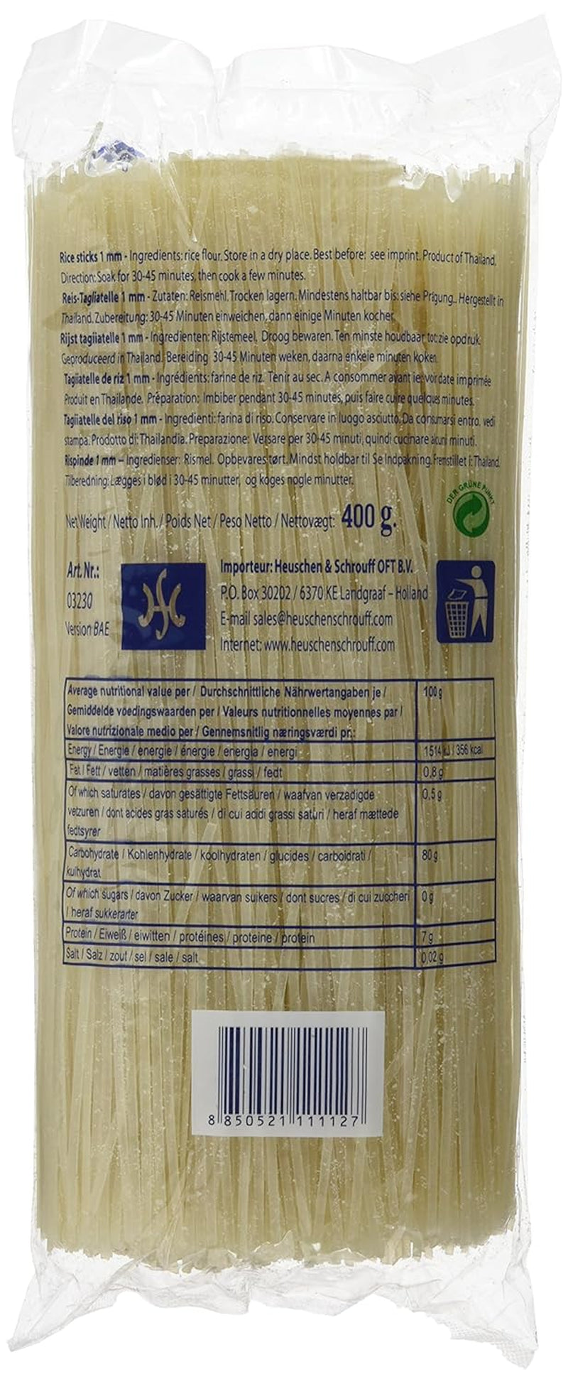 - Makaron ryżowy 1 mm., (1 X 400 GR)