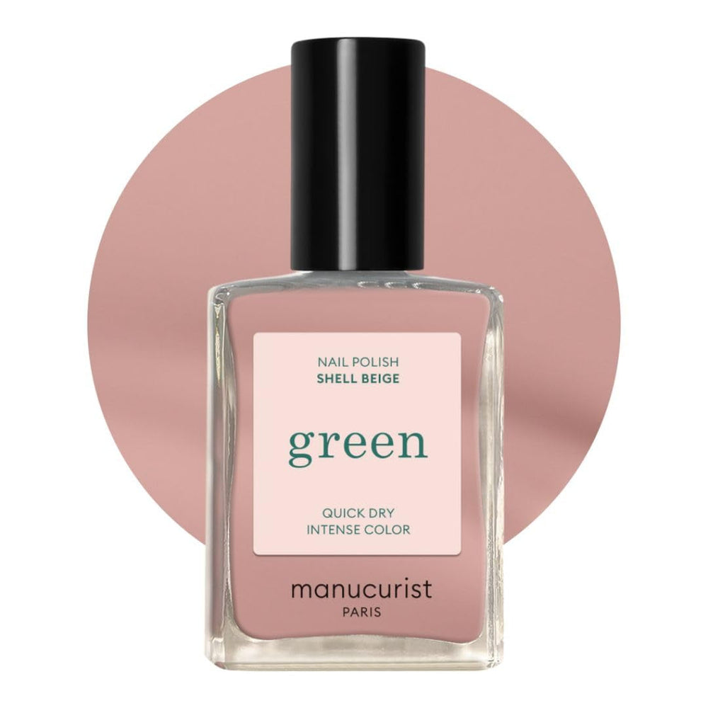 Manucurist Green - Oja Rosy Beige Shell Beige - Oja cu Uscare Rapidă - DIY Nails - Vegană 12-Free - Pe Bază de Plante - Oja - Fabricată în Franța