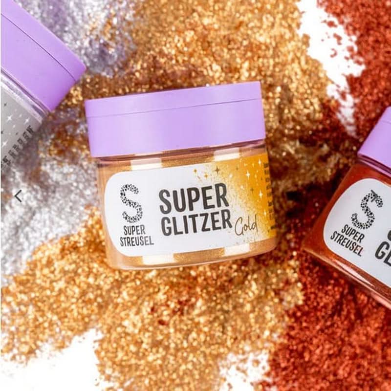 Super Streusel, Super Glitter Powder Gold, brokat w proszku, złoto, 10 gramów Glitter Naty Shop