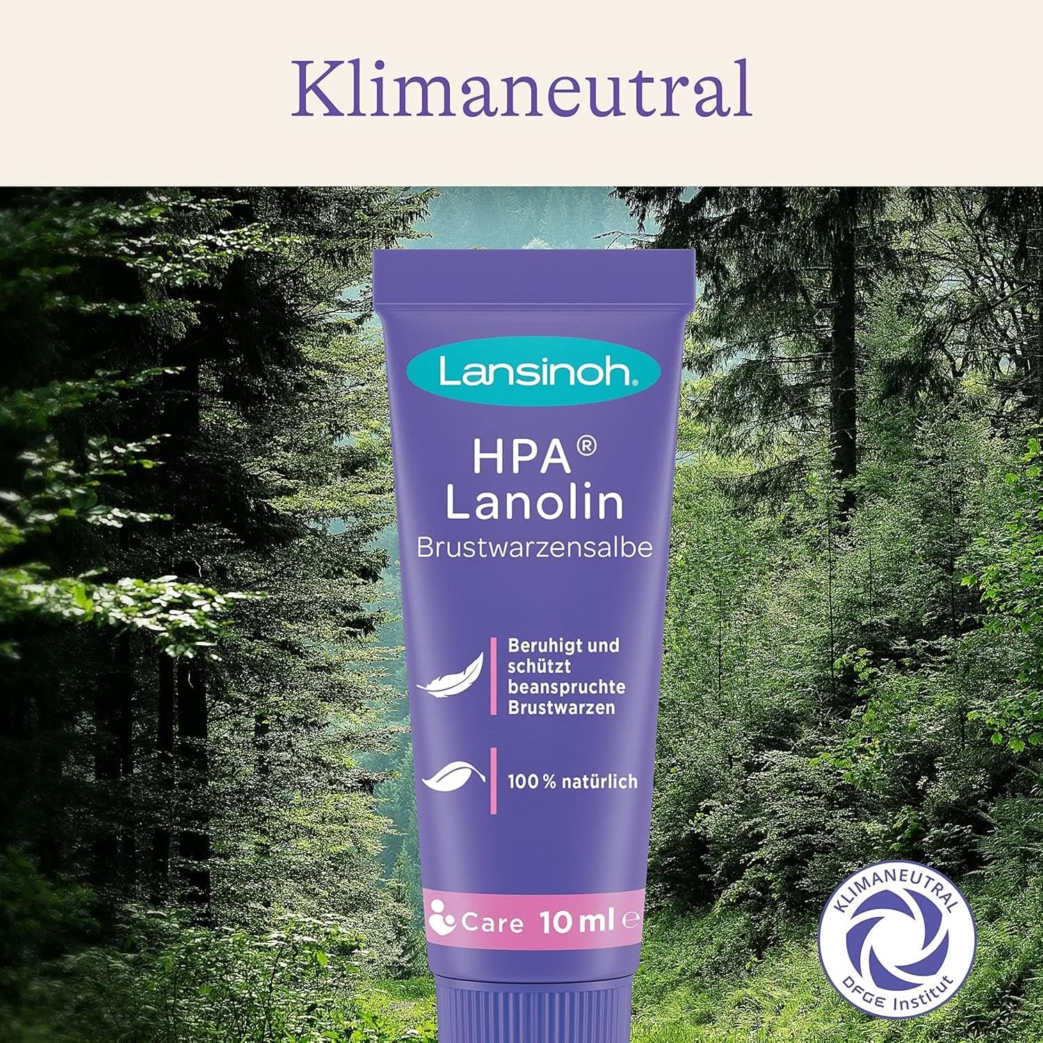 Lansinoh HPA Lanolina Brustwarzensalbe, 10 Ml - 100% Natürlich - Beruhigt & Schützt Beanspruchte Brustwarzen - Klimaneutral, 10940, Farblos Akcesoria Żywność i karmienie piersią Baby Naty Shop
