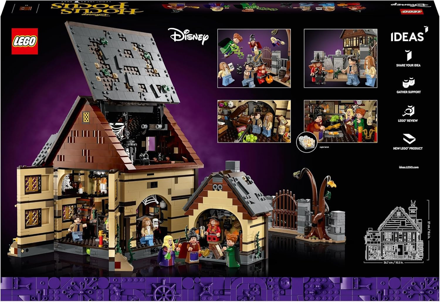 LEGO Ideas Hocus Pocus: Dom czarownicy sióstr Sanderson, zestaw do kolekcji dla dorosłych z domem, 6 minifigurek i akcesoria, kobieta i mężczyzna 21341 Zestawy do budowania Besuche w sklepie LEGO