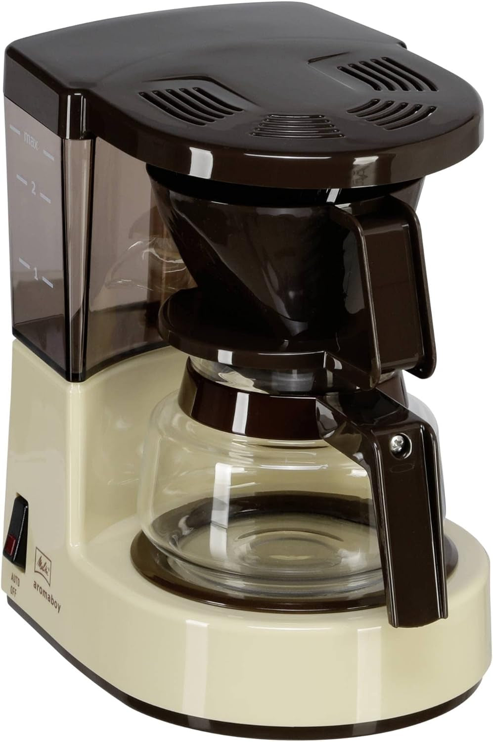 Melitta Aromaboy – aparat mic de cafea cu filtru și carafă de sticlă, pentru până la 2 cești de cafea, negru