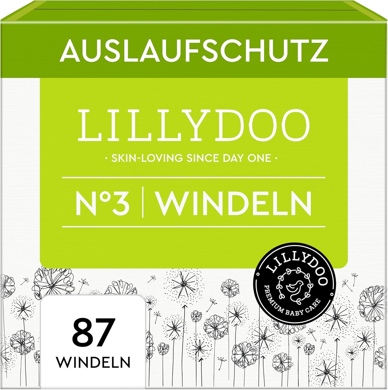 LILLYDOO Pieluchy dziecięce Przyjazne dla skóry - Rozmiar 3 (6-10 kg), 29 sztuk, niezawodna ochrona przed wyciekami, miękkie, bezzapachowe i bez balsamu dla skóry wrażliwej, testowane dermatologicznie