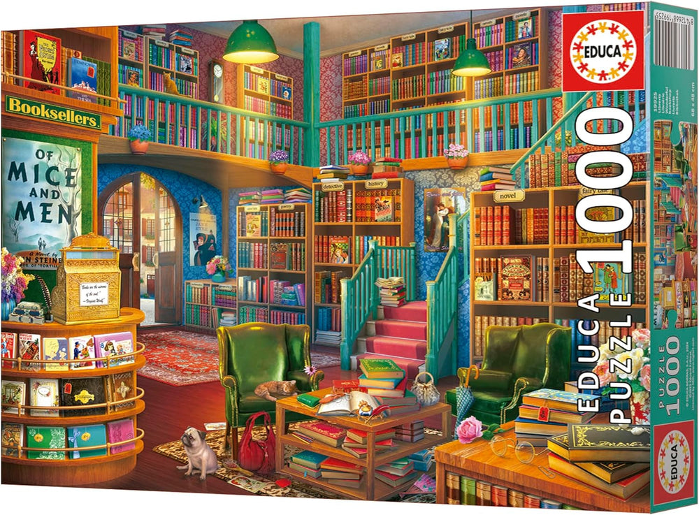 Educa - Puzzle 1000 elementów dla dorosłych | Biblioteka. Wymiary: 68 X 48 cm. Zawiera klej do puzzli Fixpuzzle. Przez 14 lat (19925) Sklep Puzzle Naty