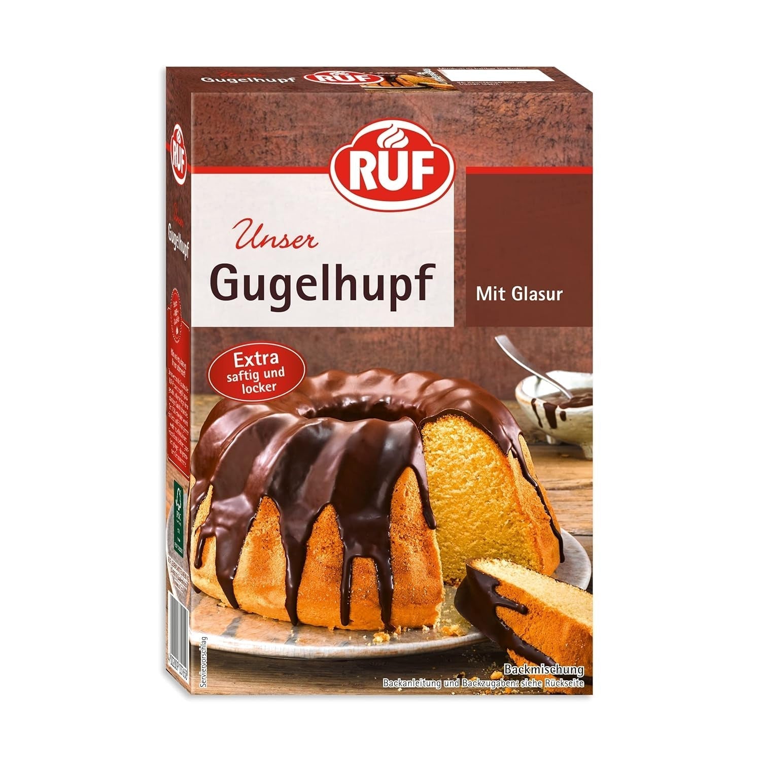 RUF Biskuit Teig, Backmischung Für Einen Saftigen Biskuitteig, Gelingsicher Und Schnell Zuberitet, Zur Herstellung Von Biskuitrollen, Biskuitkuchen Oder Tortenboden, 1 X 250G Naty Shop 550 G (opakowanie 1Er) Gugelhupf