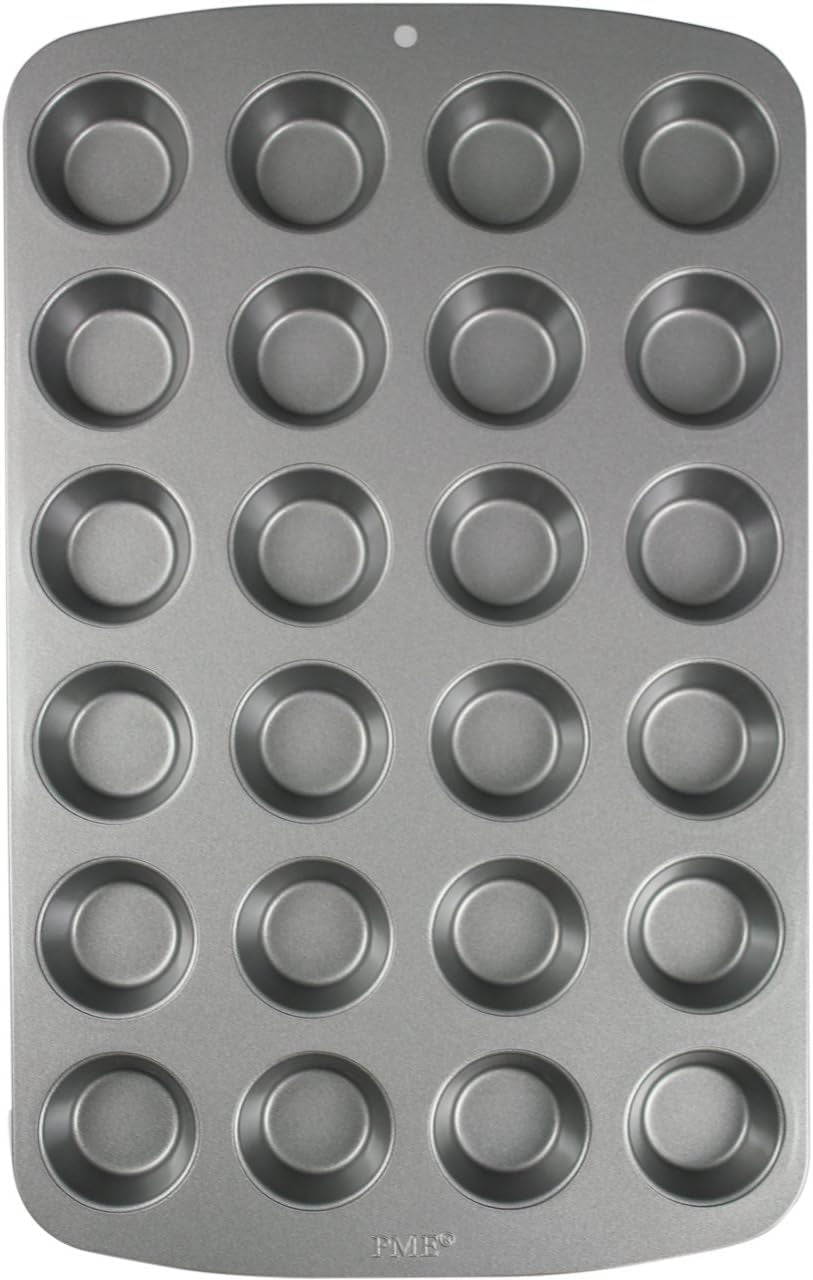 CSB111 Antihaftbeschichtete Mini-Muffinform Mit 24 Löchern Aus Karbonstahl, Edelstahl, Silver, 39,4 X 24,6 X 2,1 Cm Formy i blachy do pieczenia Naty Shop 39,4 X 24,6 X 2,1 Cm Einzeln