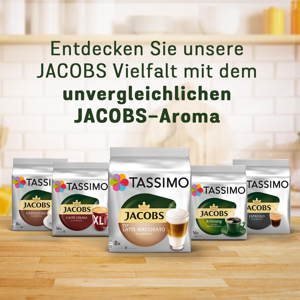 Tassimo Kapseln Jacobs Typ Latte Macchiato Classico, 5 x 8 Pads, 40 Kaffeekapseln