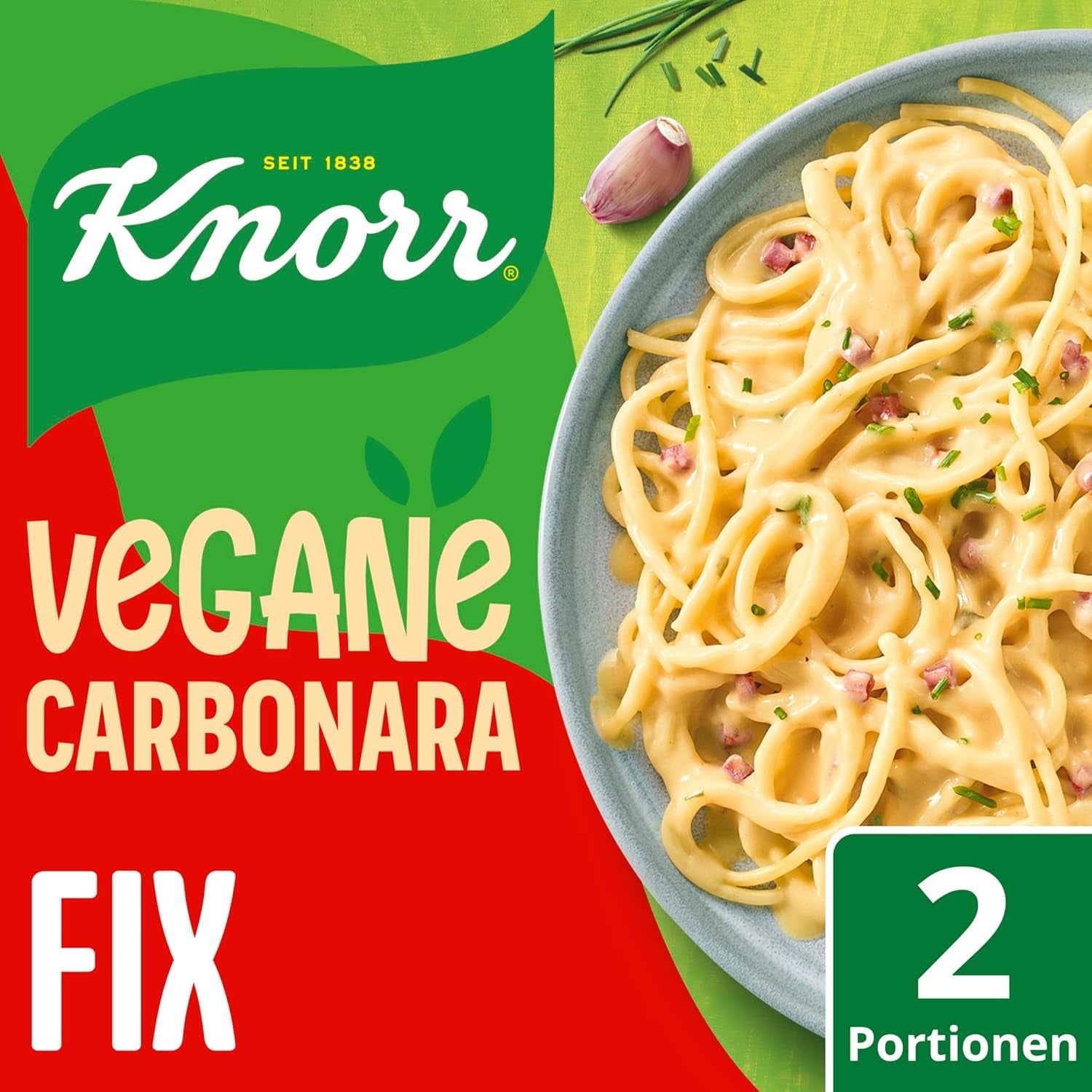 Knorr Fix Vegane Carbonara für eine leckere wegańskie Pasta ohne geschmacksverstärkende Zusatzstoffe 2 porcje