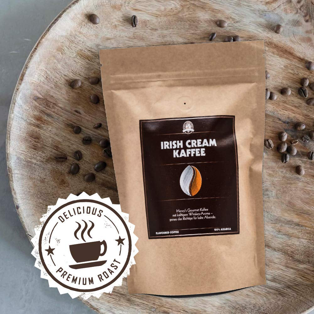 Cafea Henry's Irish Cream Coffee 1000g - Cafea gourmet rafinată cu cele mai fine arome - prăjită artizanal - boabe de cafea premium