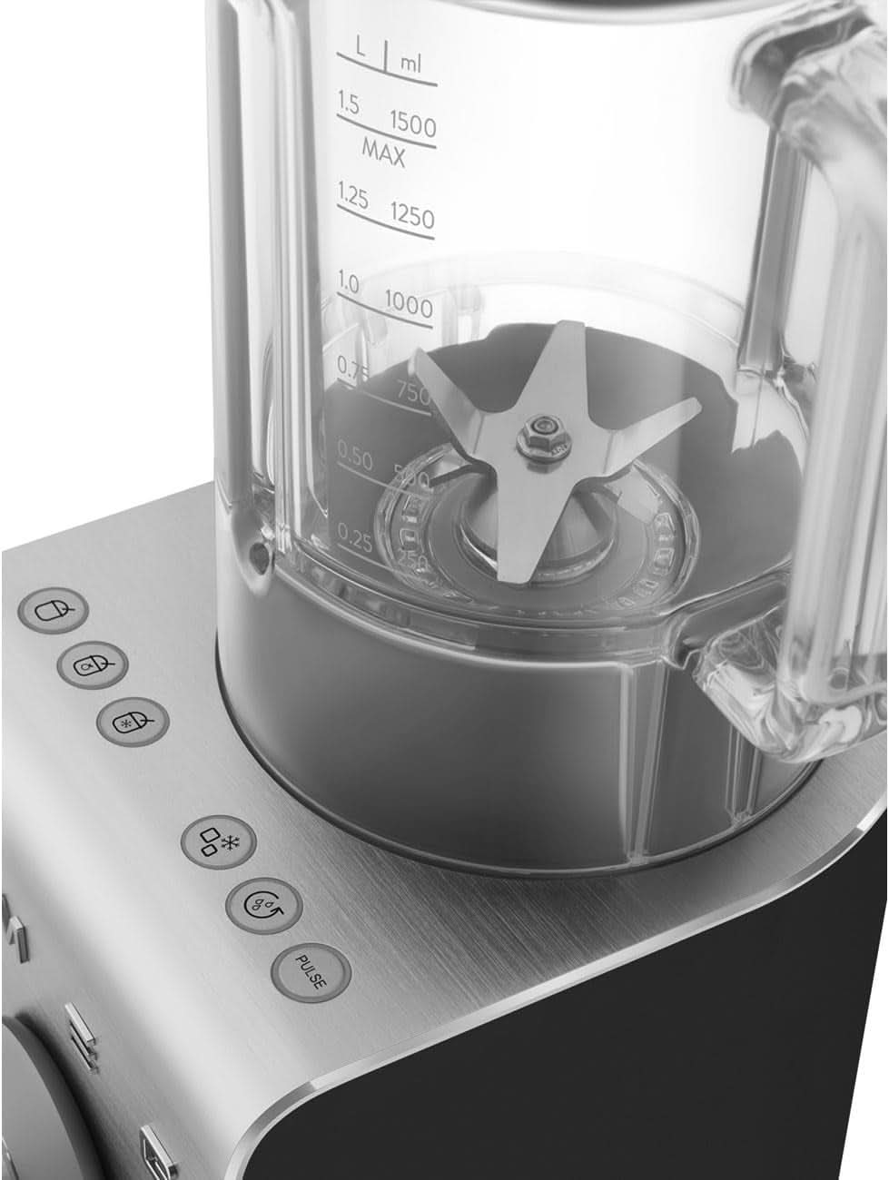 SMEG, Hochleistungsmixer BLC01BLMEU, 5 wstępnie ustawionych programów, 9 prędkości ręcznych, funkcja pauzy i impulsu, Kunststoffgehäuse, Rutschfeste Basis, 1400 W, Schwarz Kitchen Naty Shop