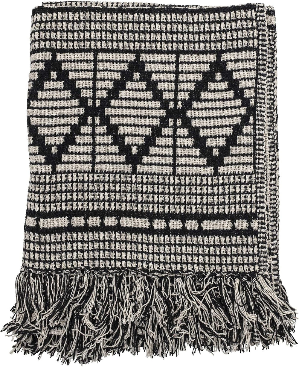 Cuvertură de pat Bloomingville, negru, bumbac, 160cm Paturi si Cuverturi Bloomingville
