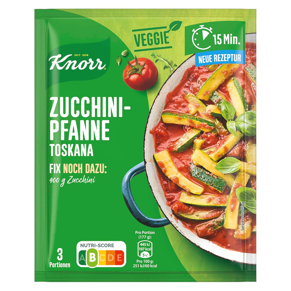 Knorr Fix Veggie Würzmischung Cukinia-Pfanne Toskana z Gemüse für eine leckeres Gericht ohne geschmacksverstärkende Zusatzstoffe 3 Porcje
