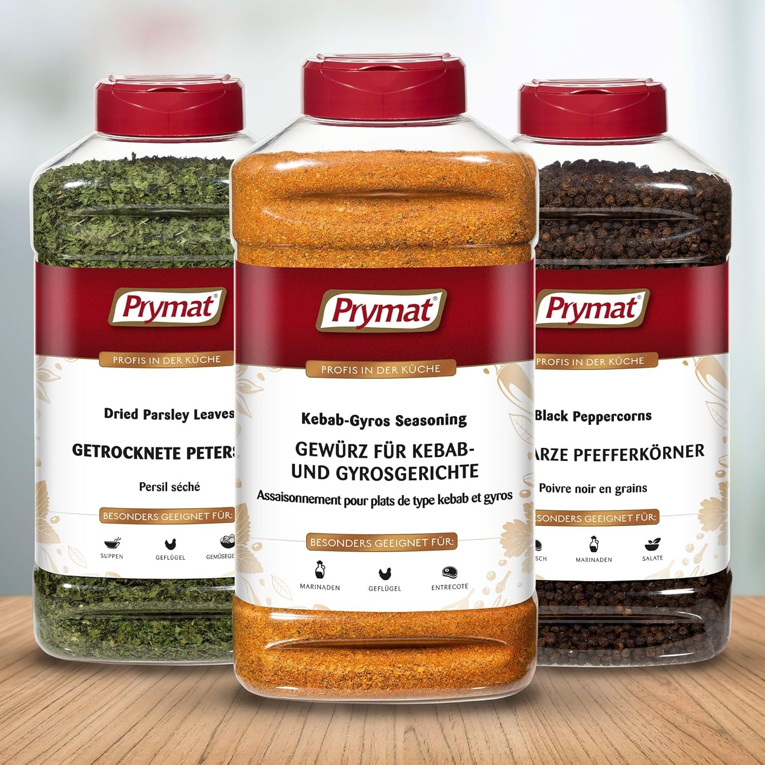 Prymat Gyros Gewürzmischung 900g – aromatyczna, pikantna mieszanka do dań Döner, Kebab, Kurczak, Jagnięcina i Grill – idealna do grillowania, pieczenia i przyprawiania śródziemnomorskich dań mięsnych