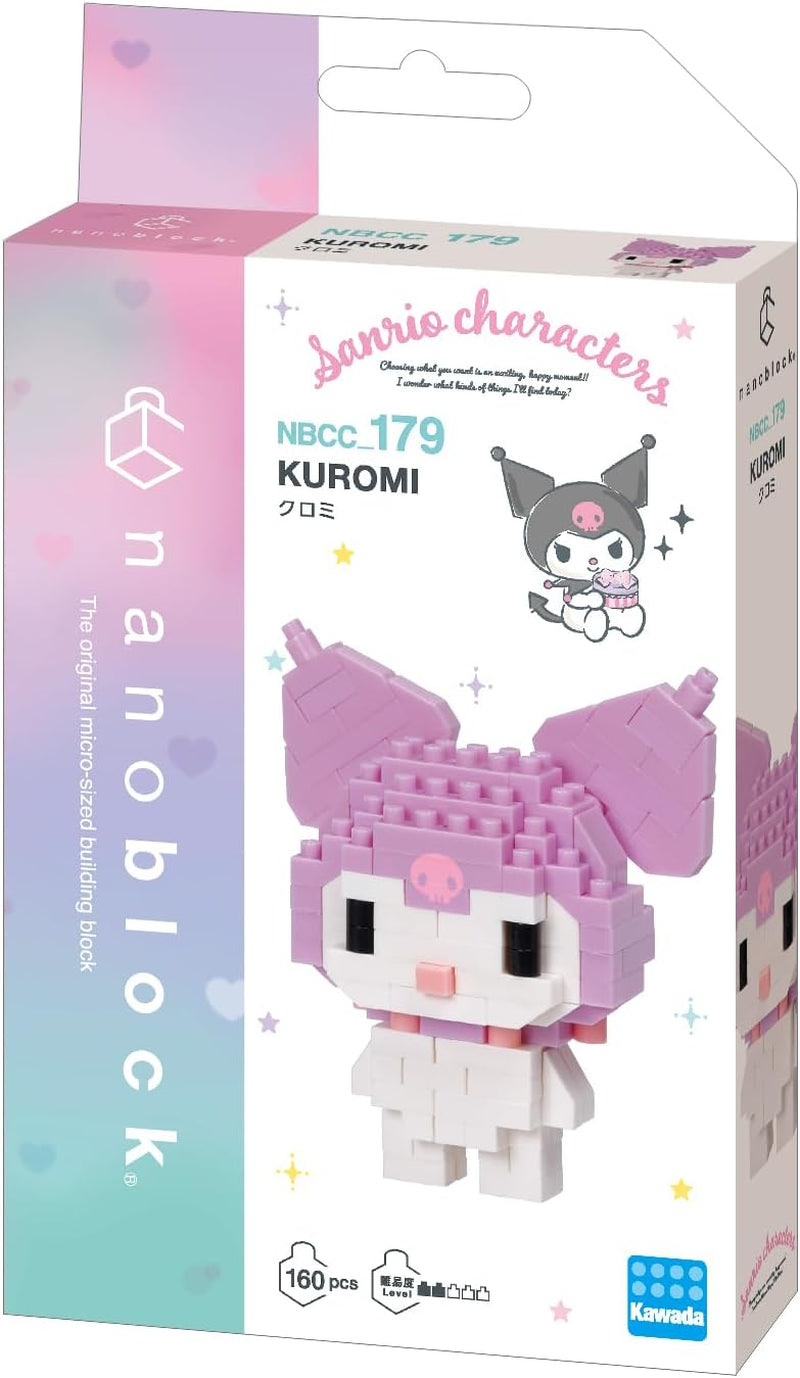 BANDAI - Nanoblock - Hello Kitty - Kuromi - Mini-Bausteinfigurka, Pixelart - 160 Teile - NBH179