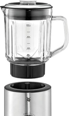 WMF Küchenminis Kompaktmixer, Mini mikser stojący, 400 Watt, mikser stojący Klein, Glasbehälter 0,8 L, Pulsstufe, Cromargan Matt Kitchen Naty Shop