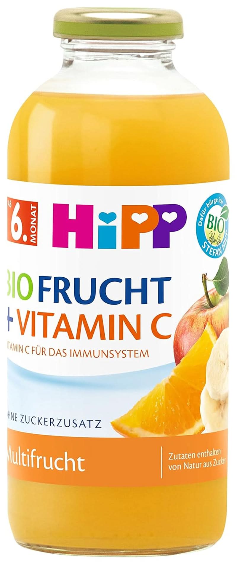 Hipp Organiczne napoje z sokiem owocowym +, wieloowocowe z witaminą C, opakowanie 6 szt. (6 x 0,5 L) Matka i Dziecko Naty Shop 6 x 500 ml Multifruit