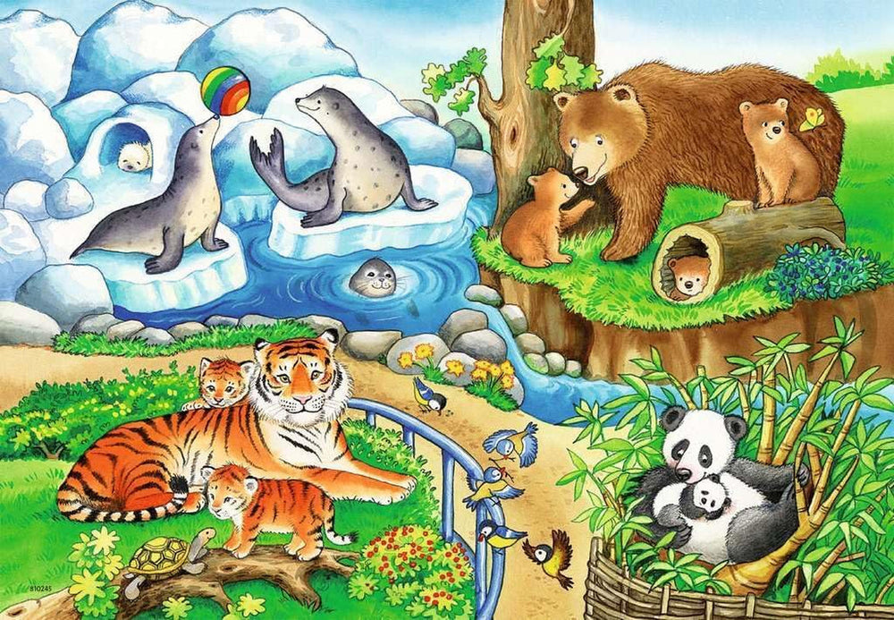 Ravensburger Puzzle dla dzieci - 07602 Zwierzęta w Zoo - Puzzle dla dzieci od 3 roku życia z elementami 2X12 Puzzle Naty Shop