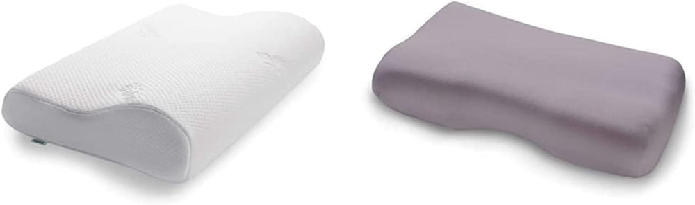 TEMPUR Original Sleeping Pillow Memory Foam, Pernă ergonomică de susținere a gâtului pentru cei care dorm lateral și pe spate, Fermă, M (50 X 31 X 10/7 Cm), Alb Perne ortopedice cervicale Naty Shop Pachet cu husă de pernă, antracit Jr (40 X 26 X 7/4 Cm)