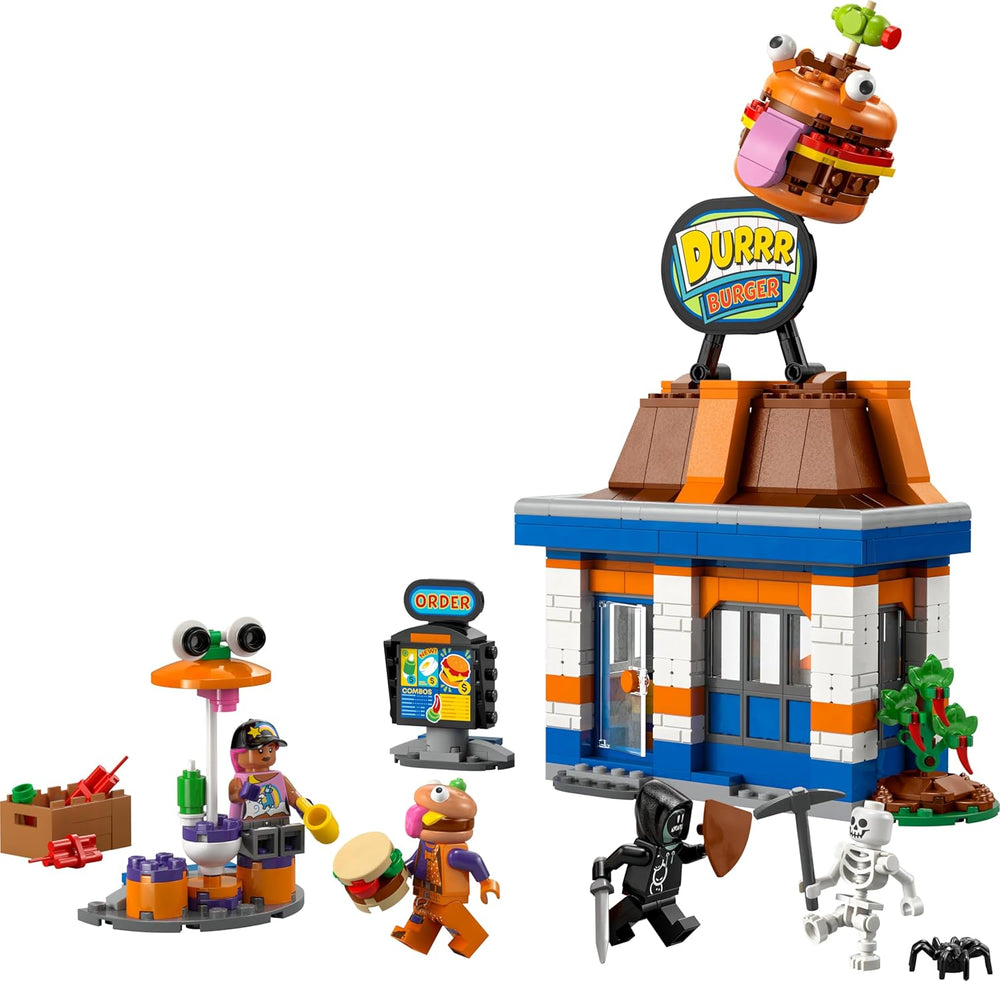 LEGO Fortnite Durrr Burger Restaurant - Gaming Spielzeug mit Strandbomber, Beefboss, Schmierfink und EIN Skelett Minifiguren - Sammelbares Gamer Geschenk für Jungen und Mädchen ab 10 Jahren - 77076