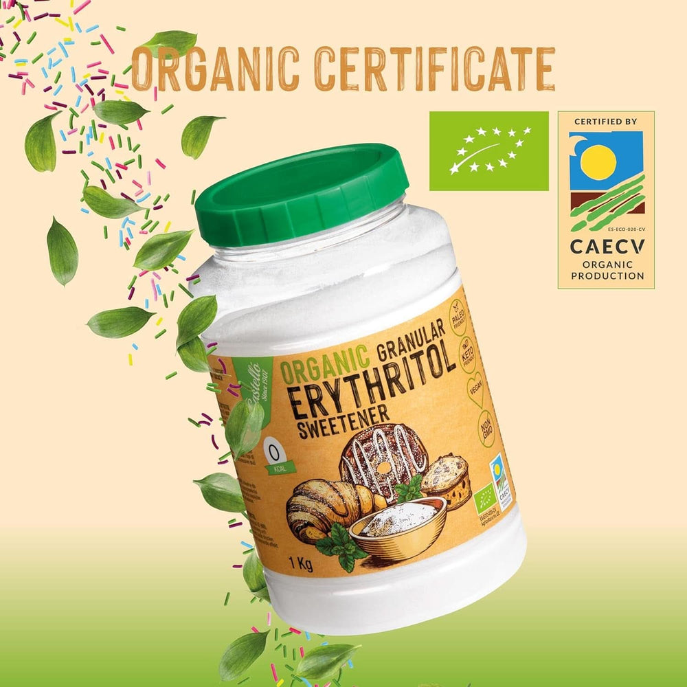 Naturalny organiczny erytrytol, 10G = 7G cukru, 1 Kg Słodzików Naty Shop