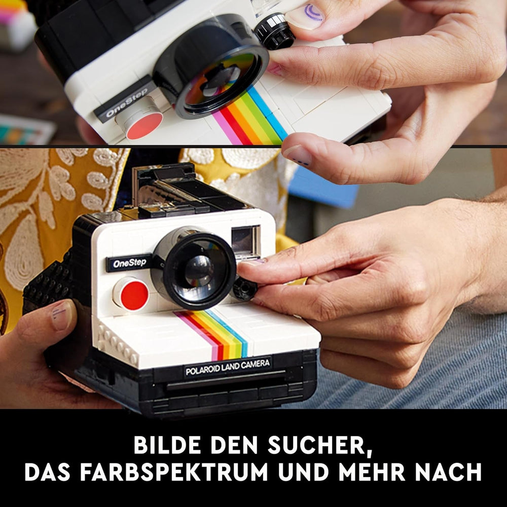 LEGO Ideas Zestaw aparatu Polaroid Onestep SX-70 dla dorosłych, kolekcjonerski z autentycznymi szczegółami, aktywność twórcza, prezenty fotograficzne dla kobiet, mężczyzn, dla niego, dla niej i nastolatków 21345 Zestawy do budowania Besuche den LEGO-Store