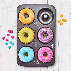 Birkmann, Easy Baking, Donutblech, Backform Für 6 Donuts, Mit Hochwertiger Antihaftbeschichtung, Ø 9 Cm, Mit Rezept, 881631 Formy i blachy do pieczenia Naty Shop
