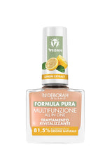 Milano Formula Pure Treatment Lakier do paznokci All in One, wegański, pod bazę i top, z ekstraktem z cytryny, rewitalizuje i redukuje żółknięcie, 8,5 ml