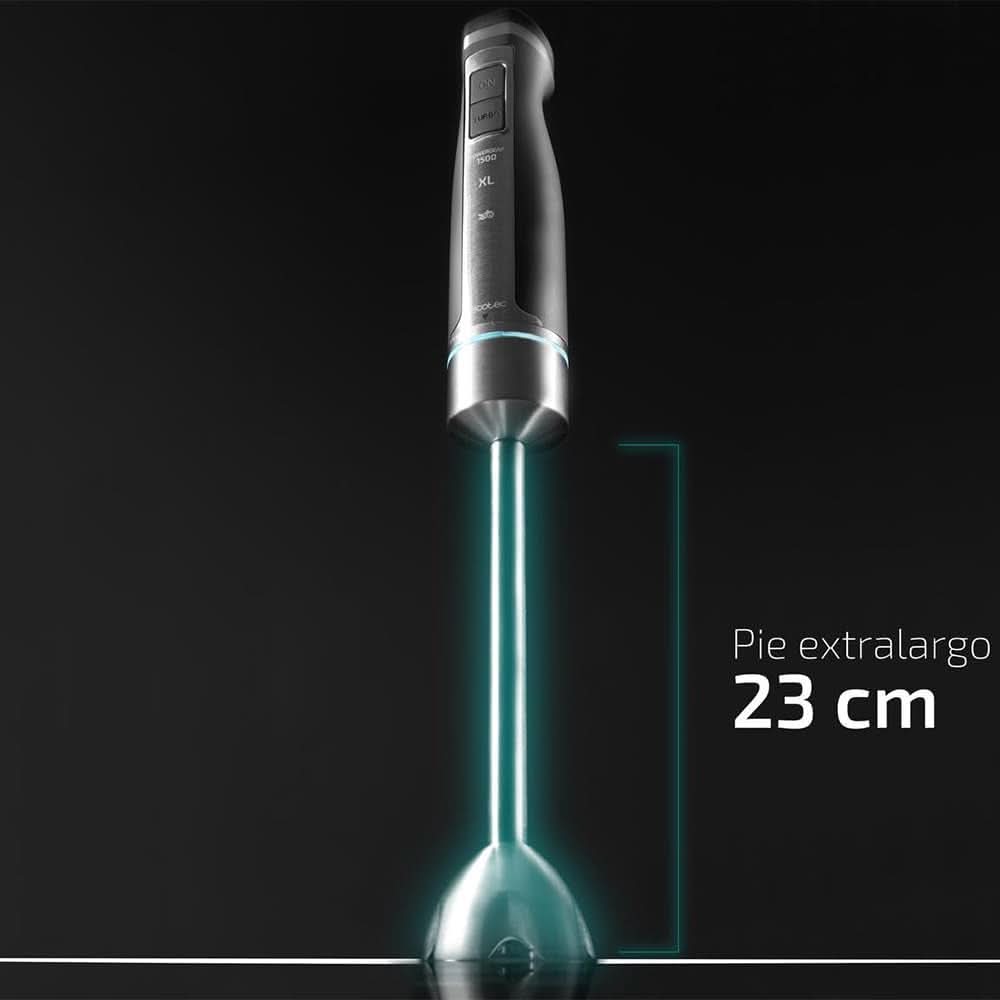 Mikser ręczny Cecotec Powergear 1500 - Klingen Aus Titanium Beschichtung, 21 Geschwindigkeitsstufen, 1500 W, Inklusiv Glas Mit Deckel. (Schwarz Und Edelstahl, XL) Sklep z kuchnią Naty