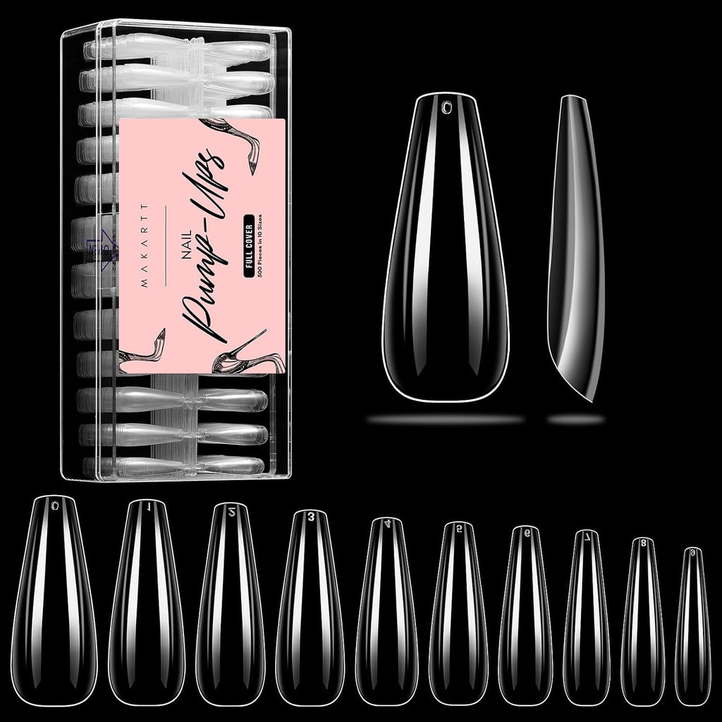 Suport acrilic pentru unghii Makartt, suport pentru unghii magnetic, suport pentru unghii, suport pentru unghii roz transparent, cu 48 de chit adeziv