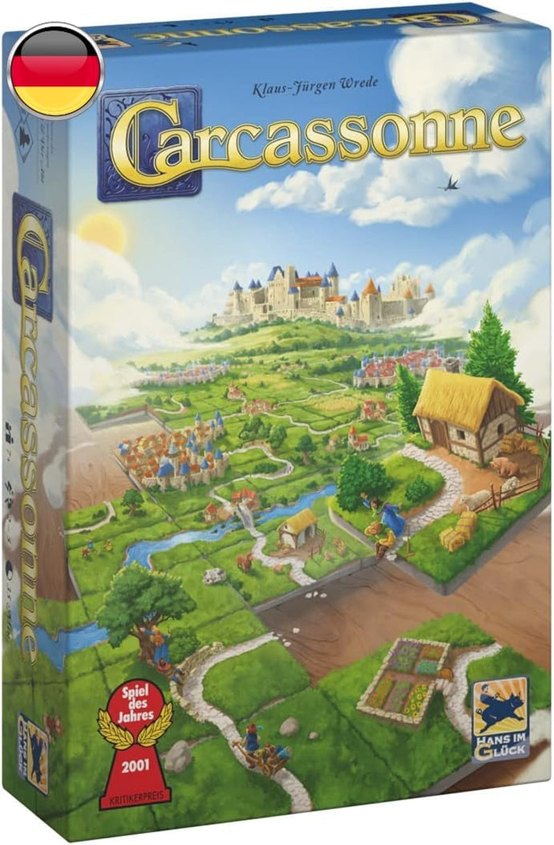 Hans im Glück, UNbox Now, Carcassonne V3.0, gra podstawowa, gra rodzinna, gra roku 2001, 2-5 graczy, wiek 7+, 35 minut gry, niemiecki