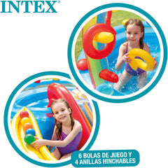 Centrum zabaw Intex Rainbow Ring - Basen naziemny dla dzieci - Basen dla dzieci - 297 x 193 x 135 cm - Od 3 lat 57453NP Wielokolorowy 297x193x135 cm