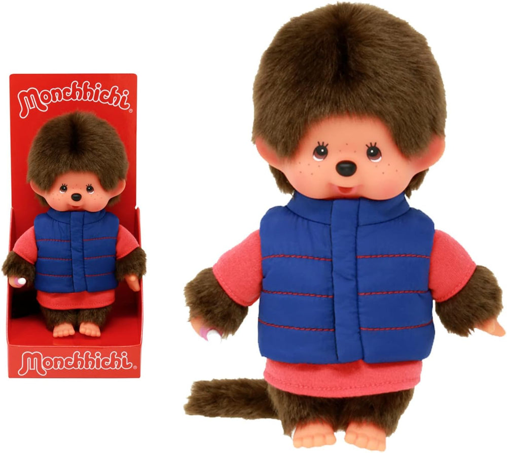 Bandai – Monchhichi Pinky Sakura Rose – Ikonisches Affenkuscheltier der 80er Jahre – Superweiches Kuscheltier 20 cm für Kinder – Spielzeug für Kinder ab 2 Jahren – 24289