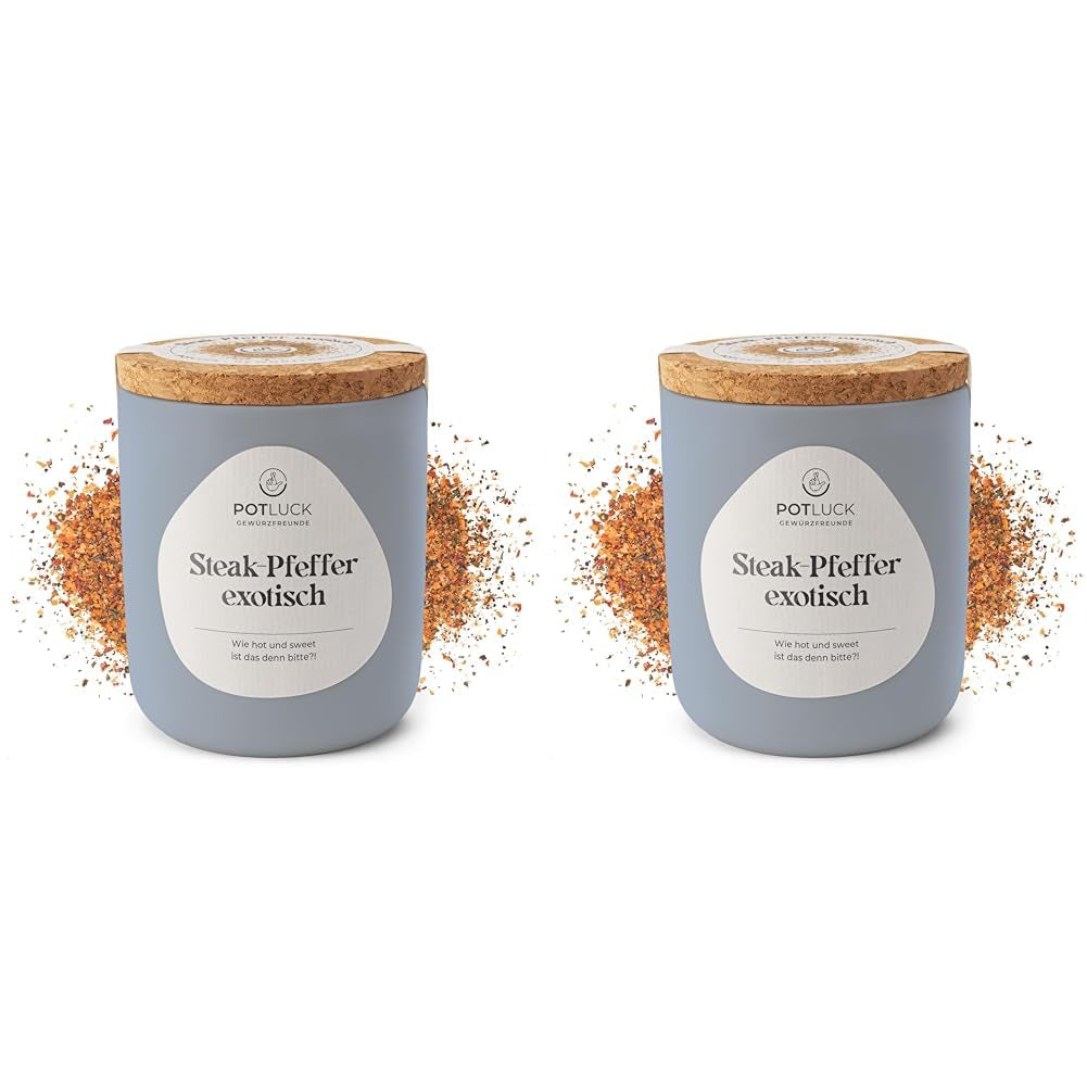 Potluk | Stek-Pfeffer egzotyczny | Gewürzzubereitung im Keramiktopf | 80g | Wegańskie, bezglutenowe i z naturalnymi składnikami