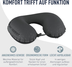 Sea to Summit - Pernă lombară premium Aeros - Pernă gonflabilă pentru spate - Alinare spate - Material poliester 50D - Geantă compactă de călătorie - Serviciu, călătorii și excursii cu mașina - Albastru acvatic - 70g