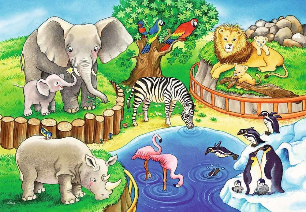 Ravensburger Puzzle dla dzieci - 07602 Zwierzęta w Zoo - Puzzle dla dzieci od 3 roku życia z elementami 2X12 Puzzle Naty Shop