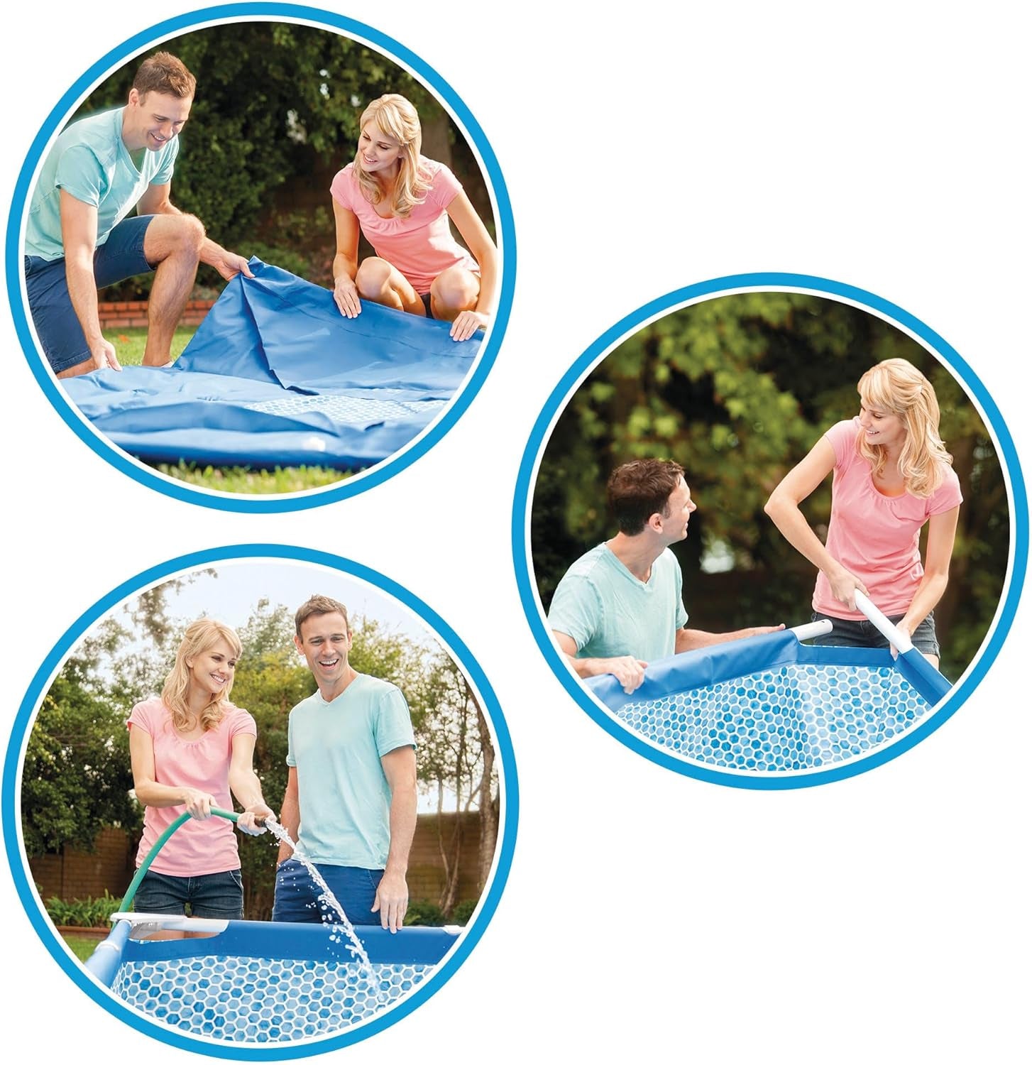 Basen o wymiarach 3 m x 76 cm z metalową ramą i pompą filtrującą 4485 litrów Niebieski 305 x 76 cm 28202UK