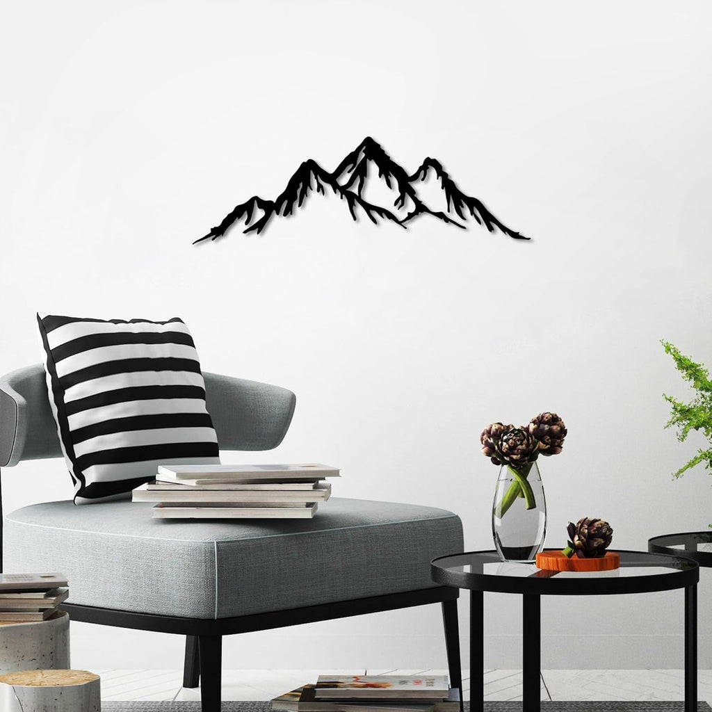 Accesoriu decorativ de perete din metal negru elegant, 70 x 22 cm | 100% metal (grosime 1,5 mm) | Montare ușoară pe perete | Perfect pentru un decor modern Statuete si sculpturi Naty Shop